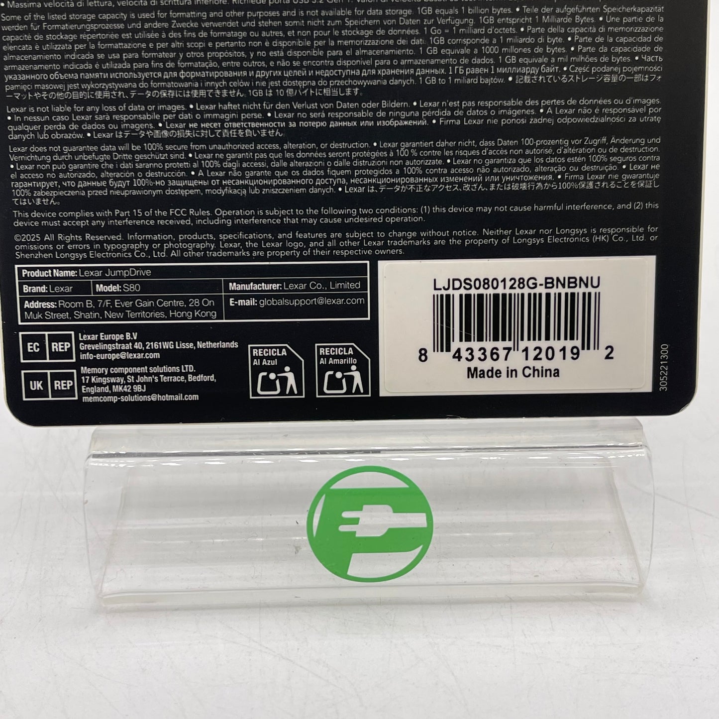 New Lexar S80 128GB Jump Drive LJDS080128G-BNBNU USB 32