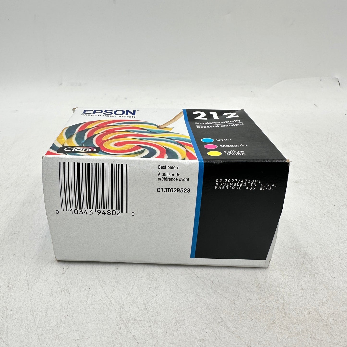 New Epson 212 C/M/Y 3-Pack Ink Cartridge C13T02R523