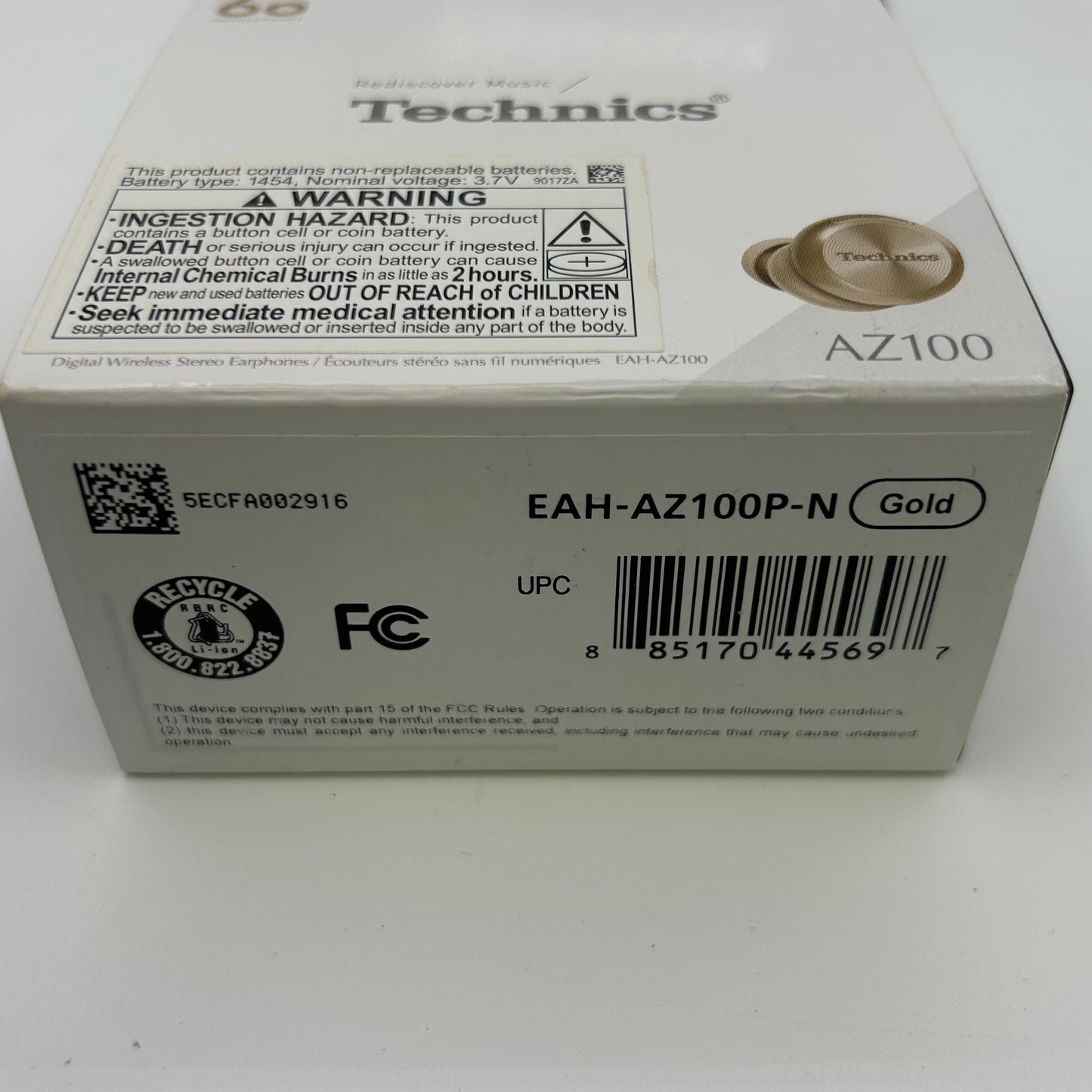 New Technics Digital Wireless Stereo Earphones Silver AZ100