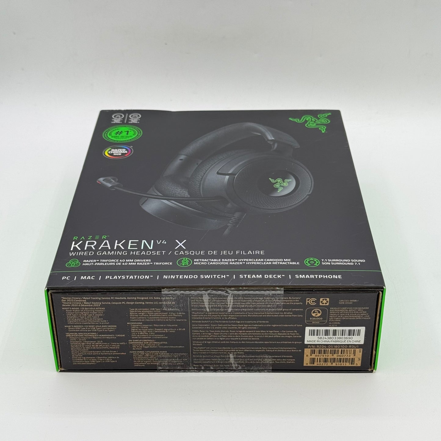 New Razer Kraken V4 X Wired Gaming Headset RZ04-05180100-R3U1 Black