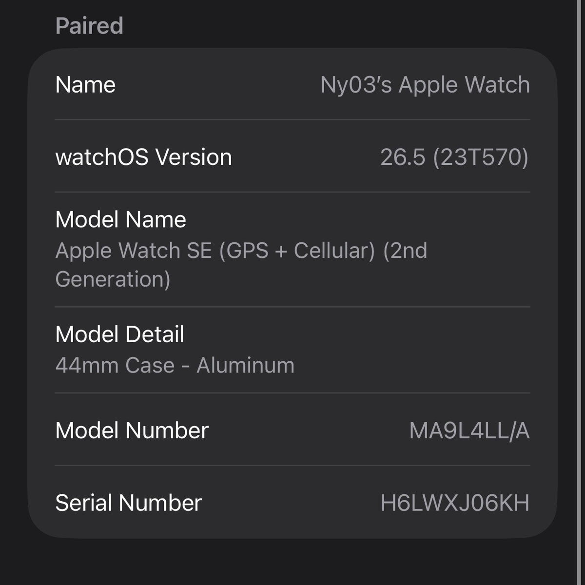 Unlocked Apple Watch SE 2nd Gen 44MM Midnight Aluminum Black Band MA9L4LL/A