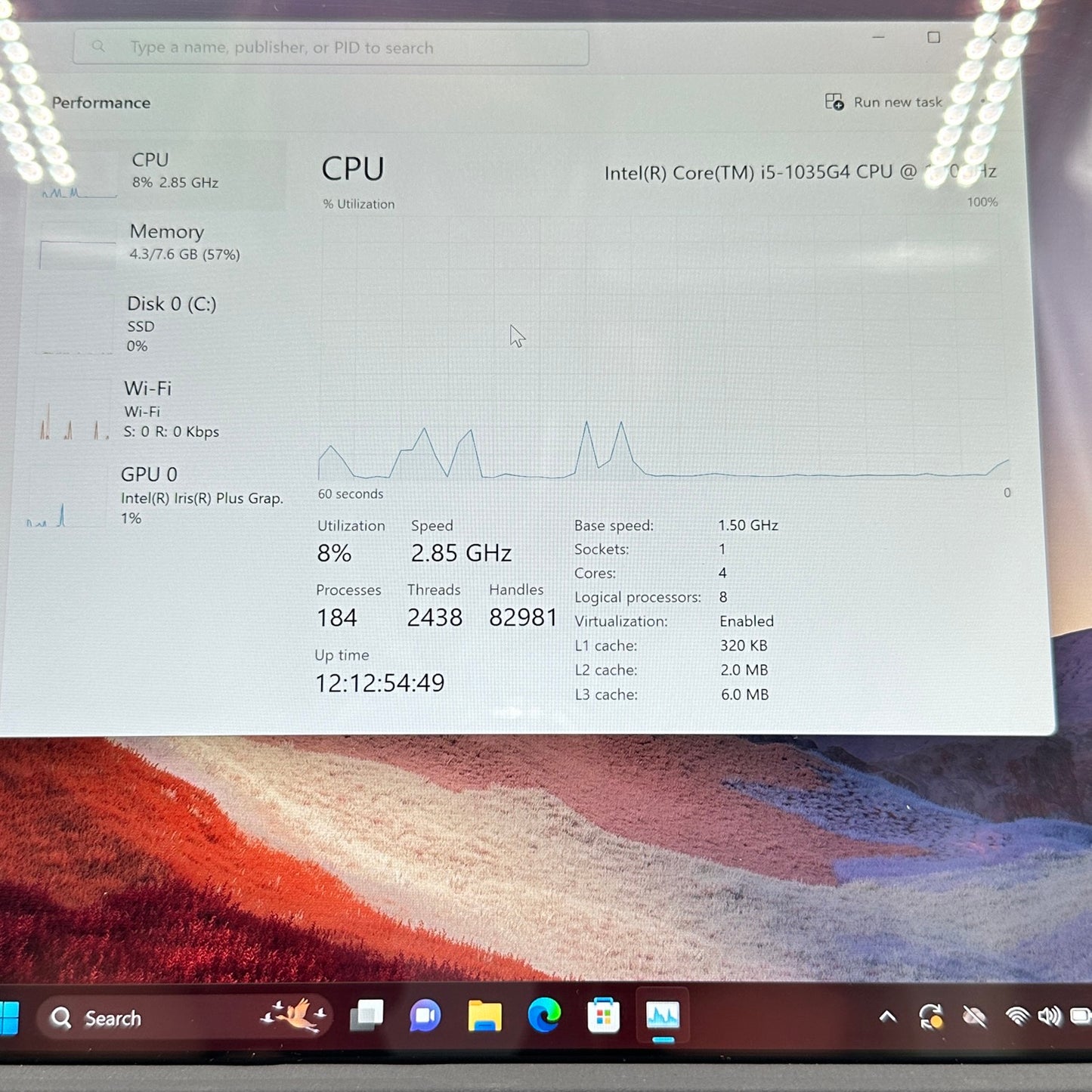 Microsoft Surface Pro 7 1866 12.3" i5-1035G4 1.1GHz 8GB RAM 128GB SSD