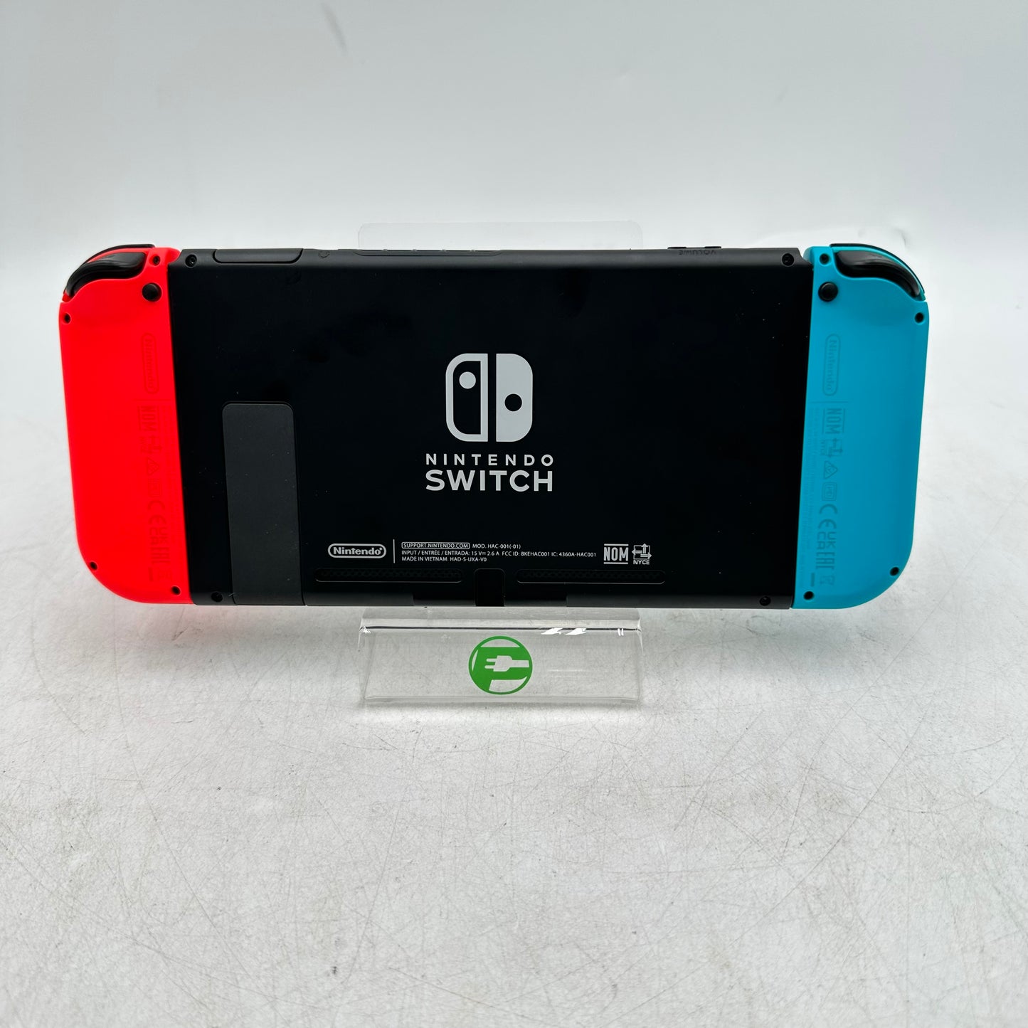 Nintendo Switch v2 Video Game Console HAC-001(-01) Neon Red/Blue + Extras