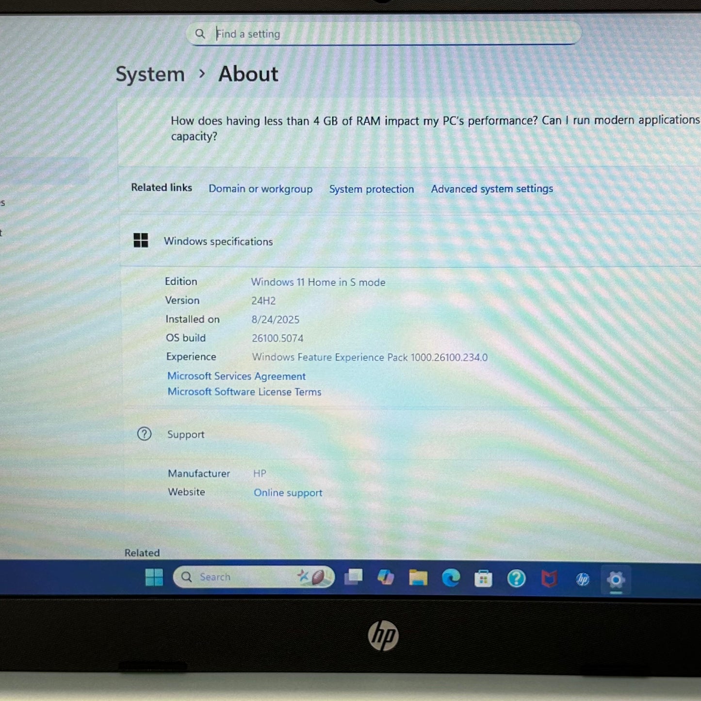 HP 14‑dq6013dx 14" N150 800MHz 4GB RAM 128GB