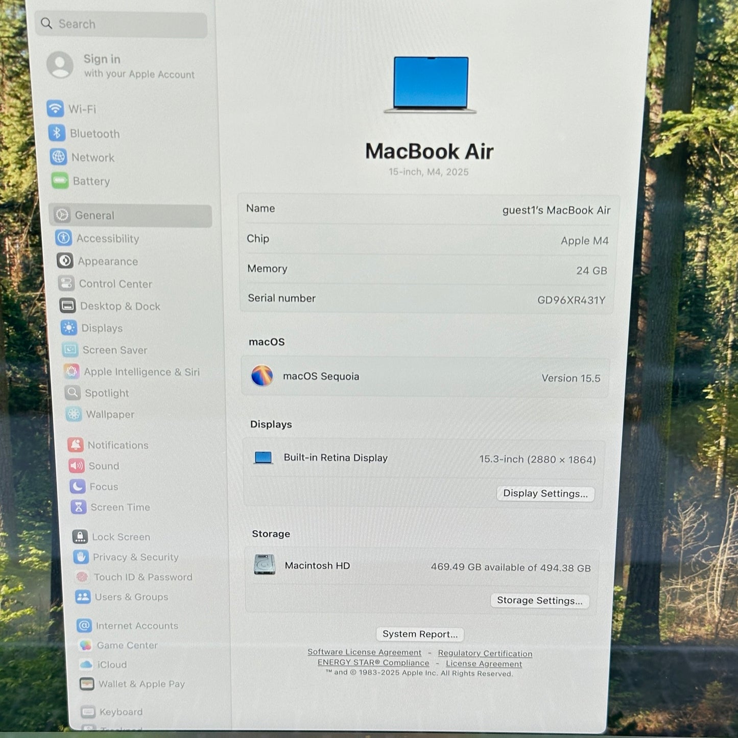 2025 Apple MacBook Air 15" M4 10C GPU 4.5GHz 24GB RAM 512GB SSD MC6K4LL/A