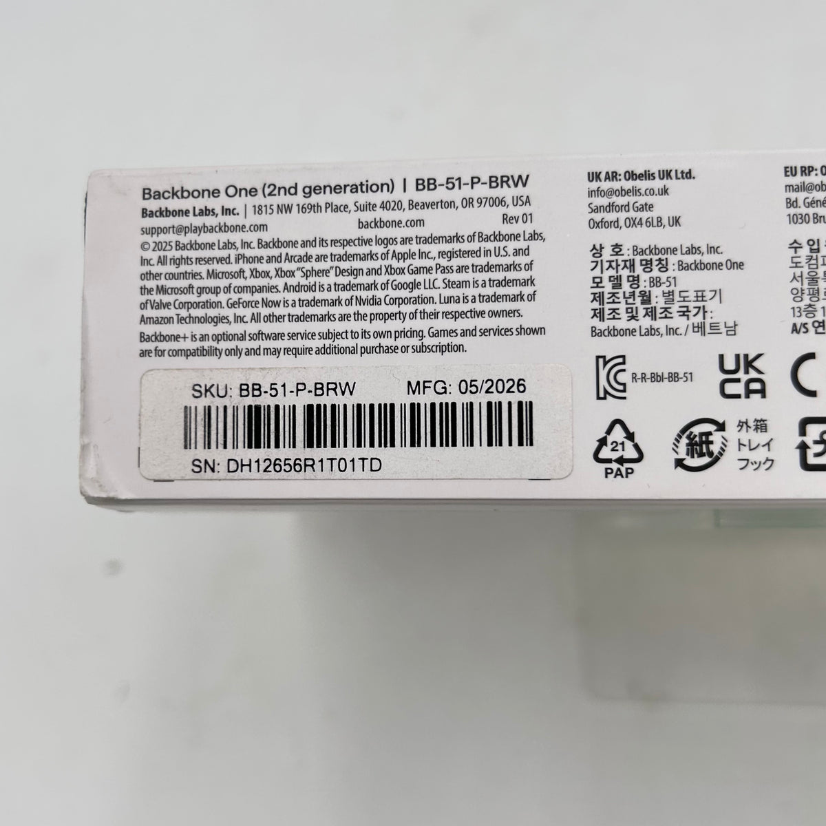 New Backbone One Gen 2 USB-C Mobile Gaming Controller BB-51-P-BRW
