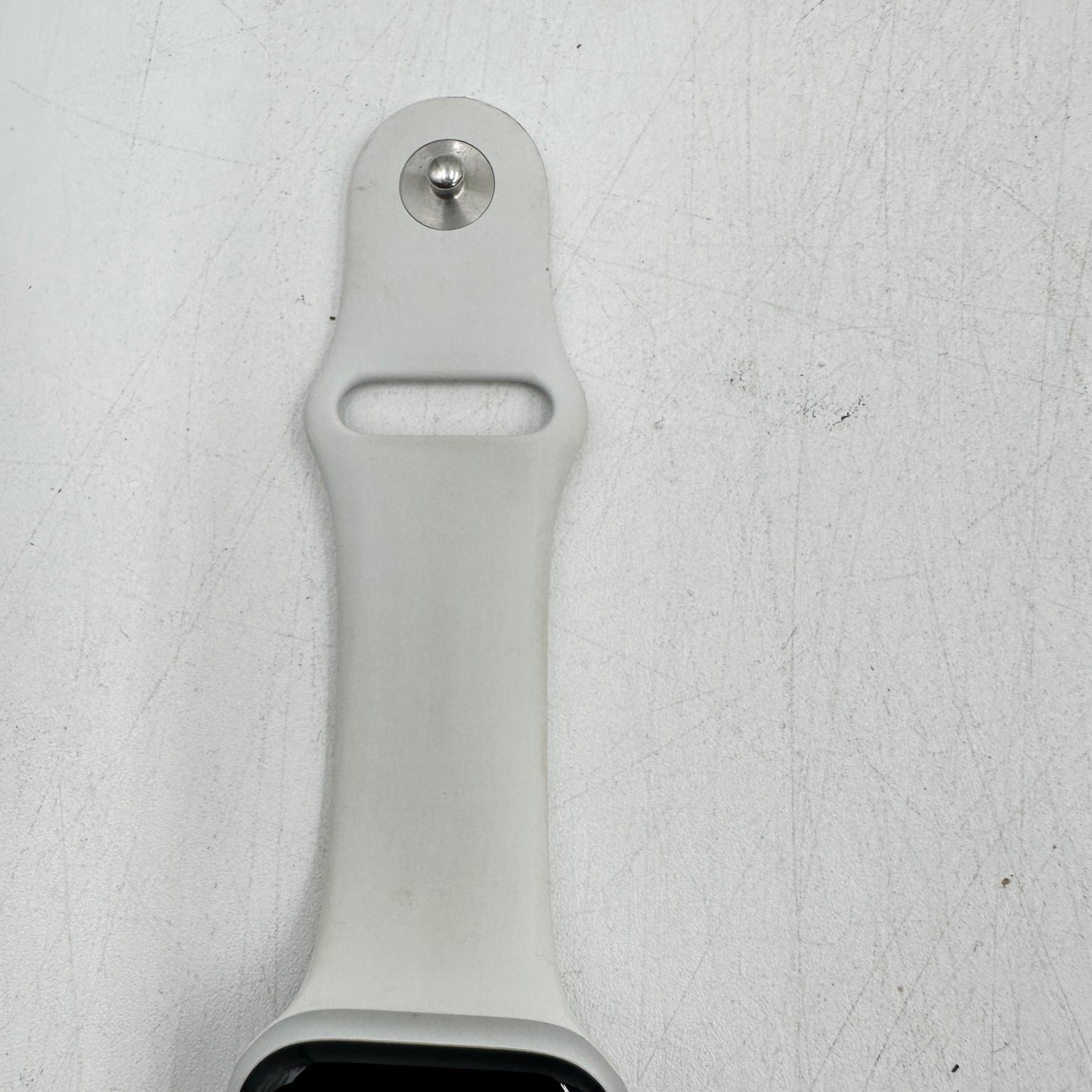 Unlocked Apple Watch SE 2nd Gen 44MM Silver Aluminum w/ White Sport Band MNU13LL/A