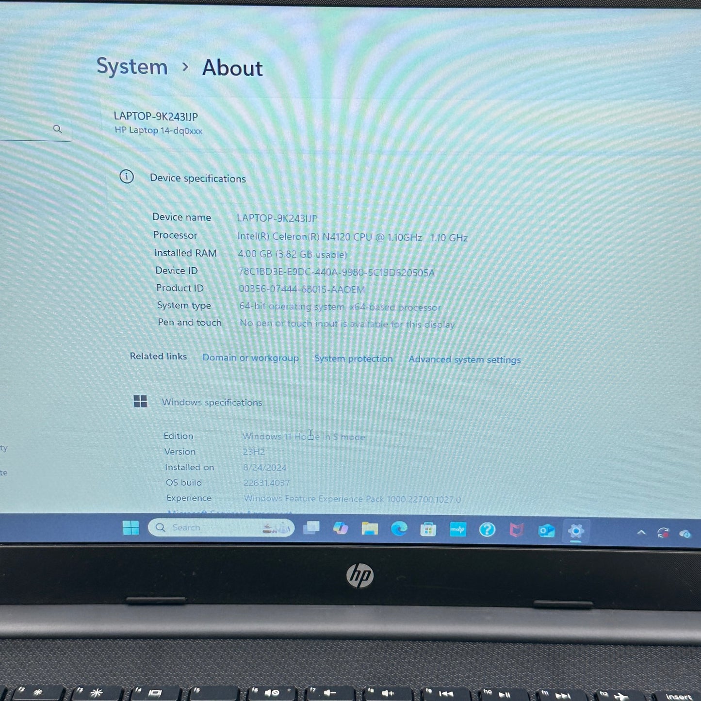 HP Laptop 14-DQ0761DX 14" Celeron N4120 1.1GHz 4GB RAM 128GB eMMc
