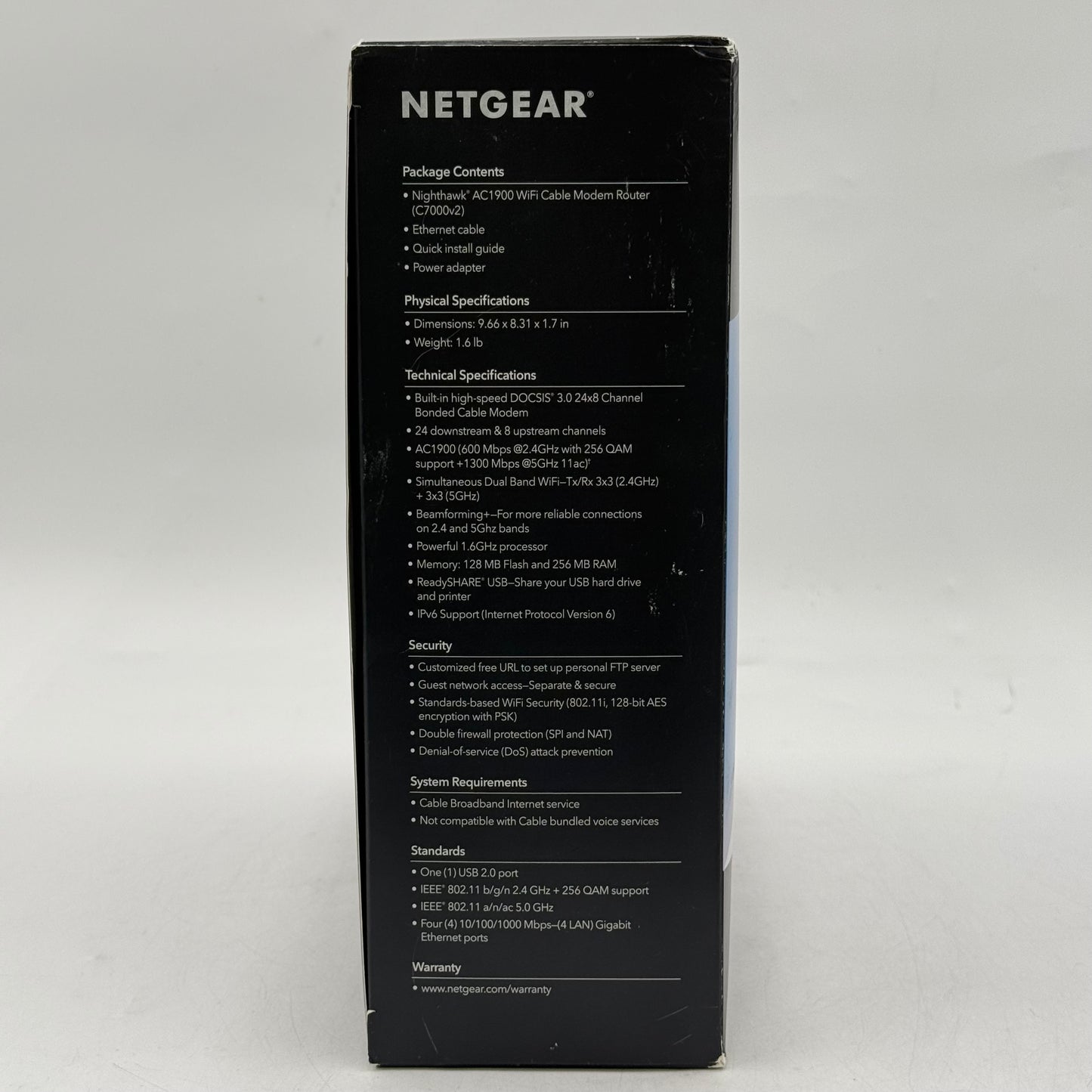 NETGEAR Nighthawk AC1900 WiFi Cable Modem Router Dual Band WiFi 5 C7000-1AZNAS