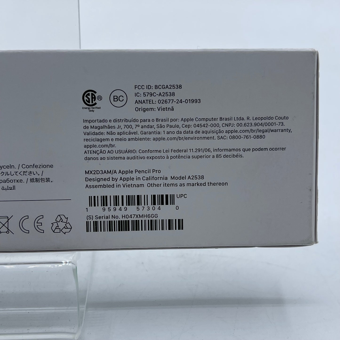 New Apple Pencil Pro Smart Pencil Stylus White MX2D3AM/A