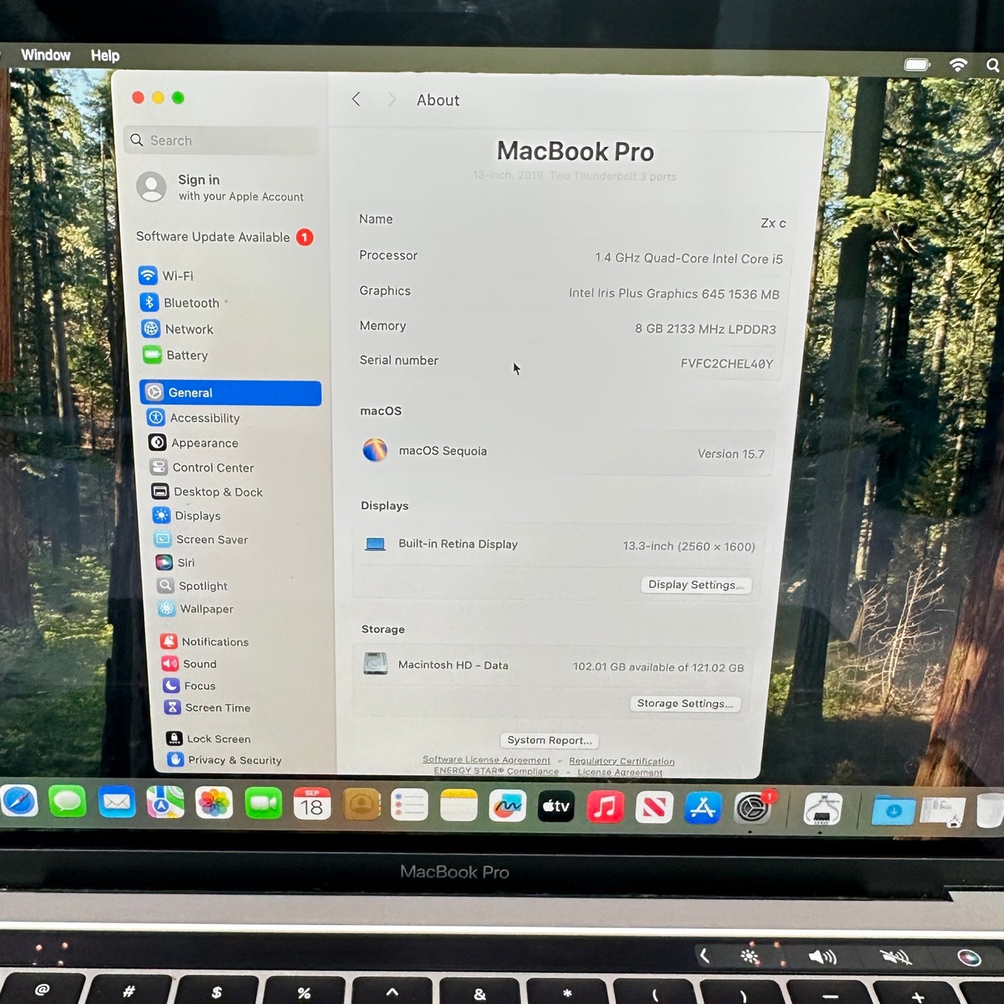 2019 Apple MacBook Pro 13.3" i5-8257U 1.4GHz 8GB RAM 128GB SSD Space Gray A2159