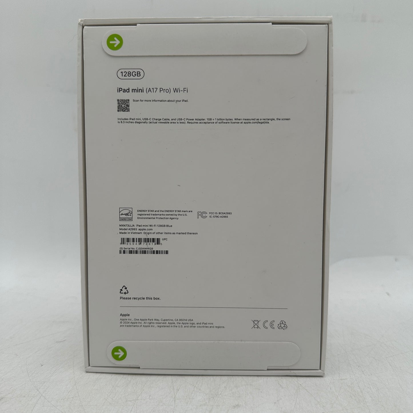 New WiFi Only Apple iPad mini (A17 Pro) 128GB Blue MXN73LL/A