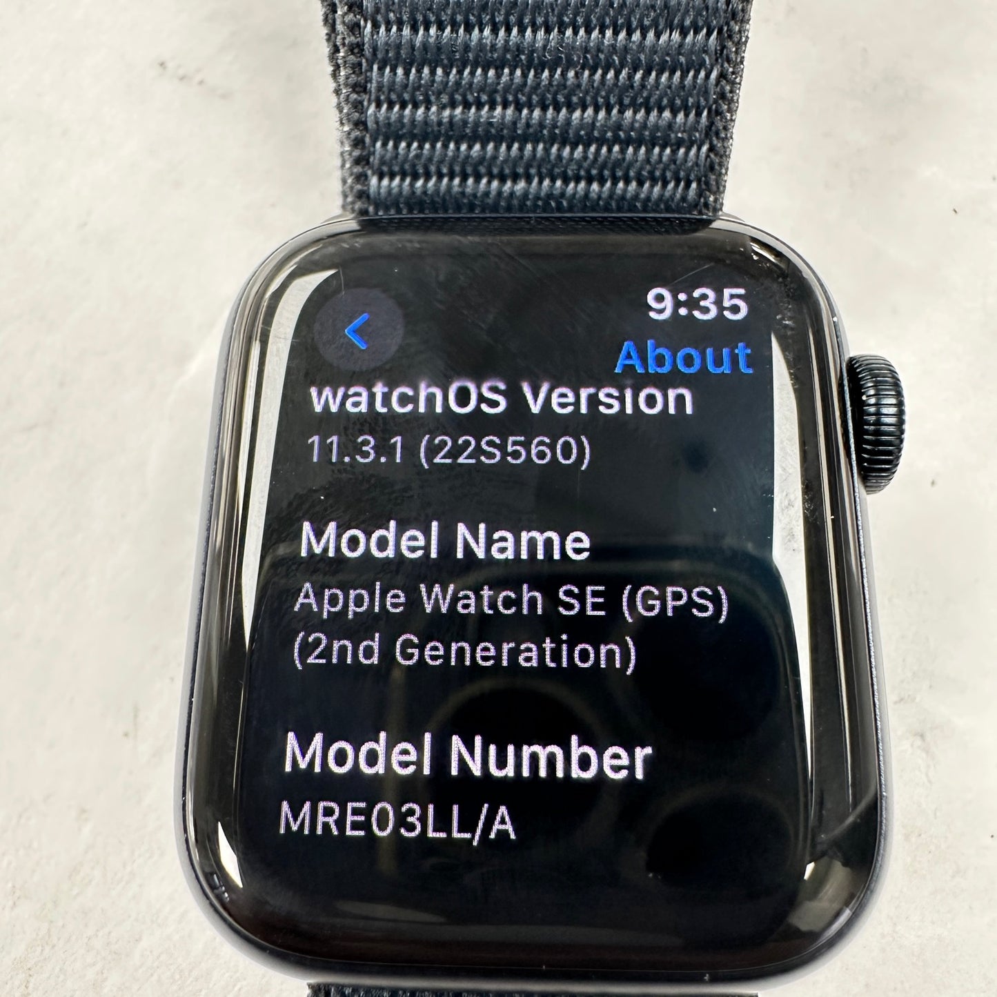 GPS Only Apple Watch SE 2nd Gen 40MM Midnight Aluminum Blue Nylon Band