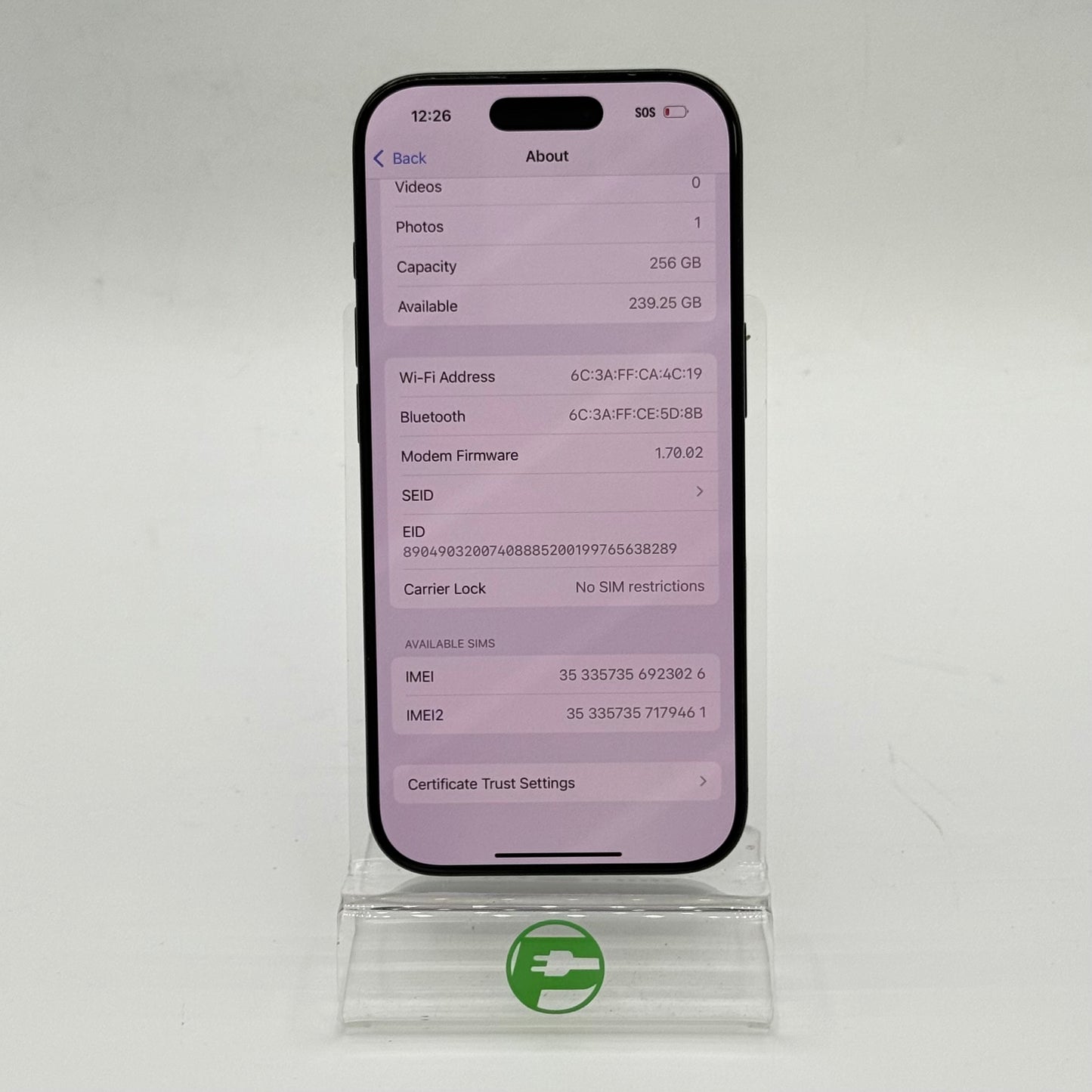 Unlocked Apple iPhone 16 Pro 256GB Black MYMG3LL/A