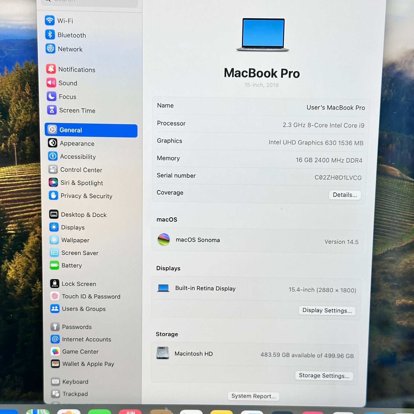 2019 Apple MacBook Pro 15" i9-9880H 2.3GHz 16GB RAM 512GB SSD 560X Gray READ