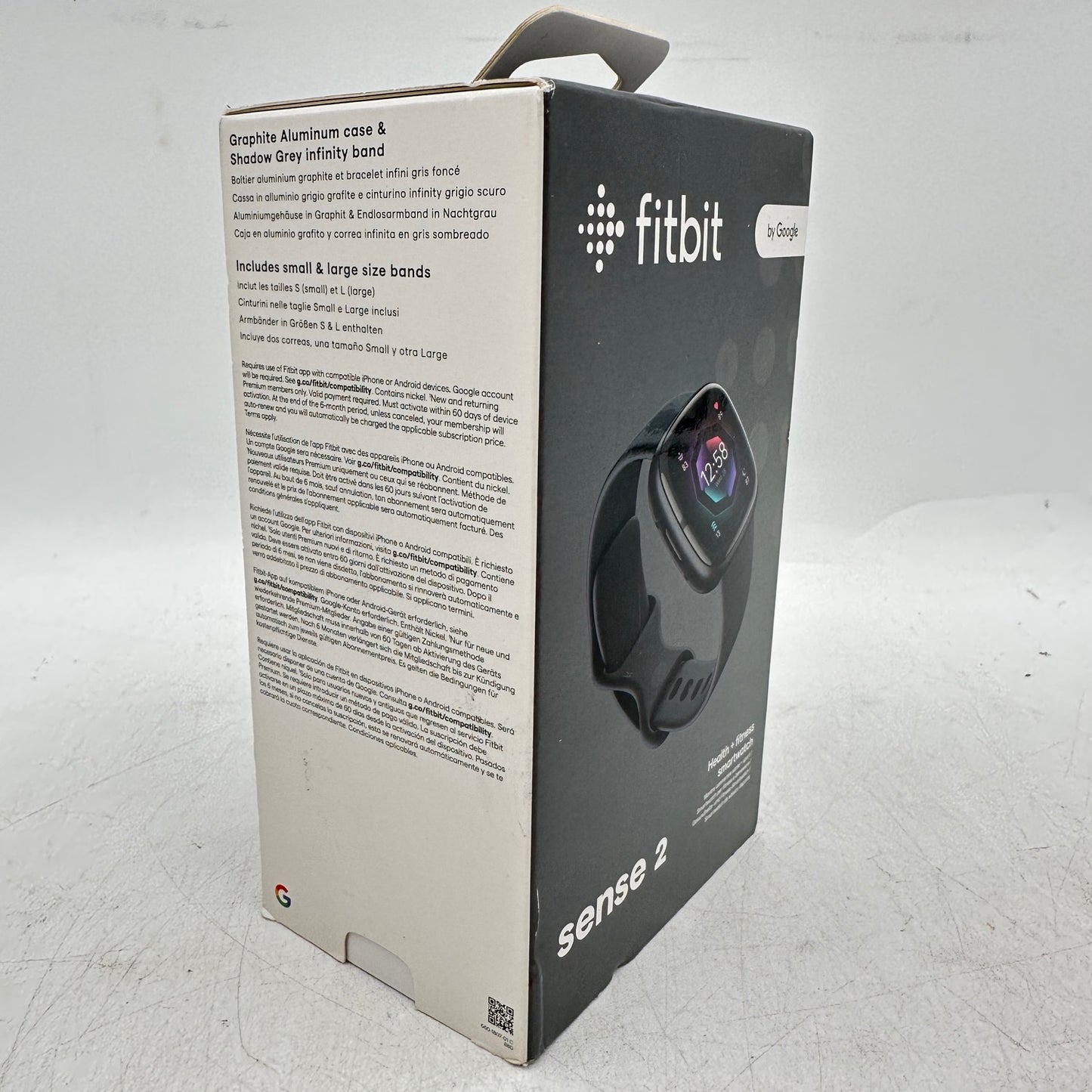 New Fitbit Sense 2 24mm Health & Fitness Smart Watch FB521BKGB-US