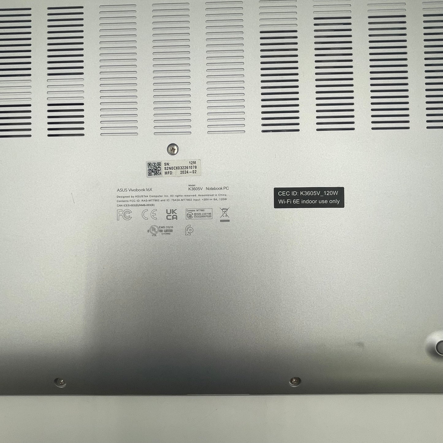 Asus Vivobook 16X OLED K3605V i9-13900H 2.6GHz 16GB RAM 1TB SSD GeForce RTX 4050