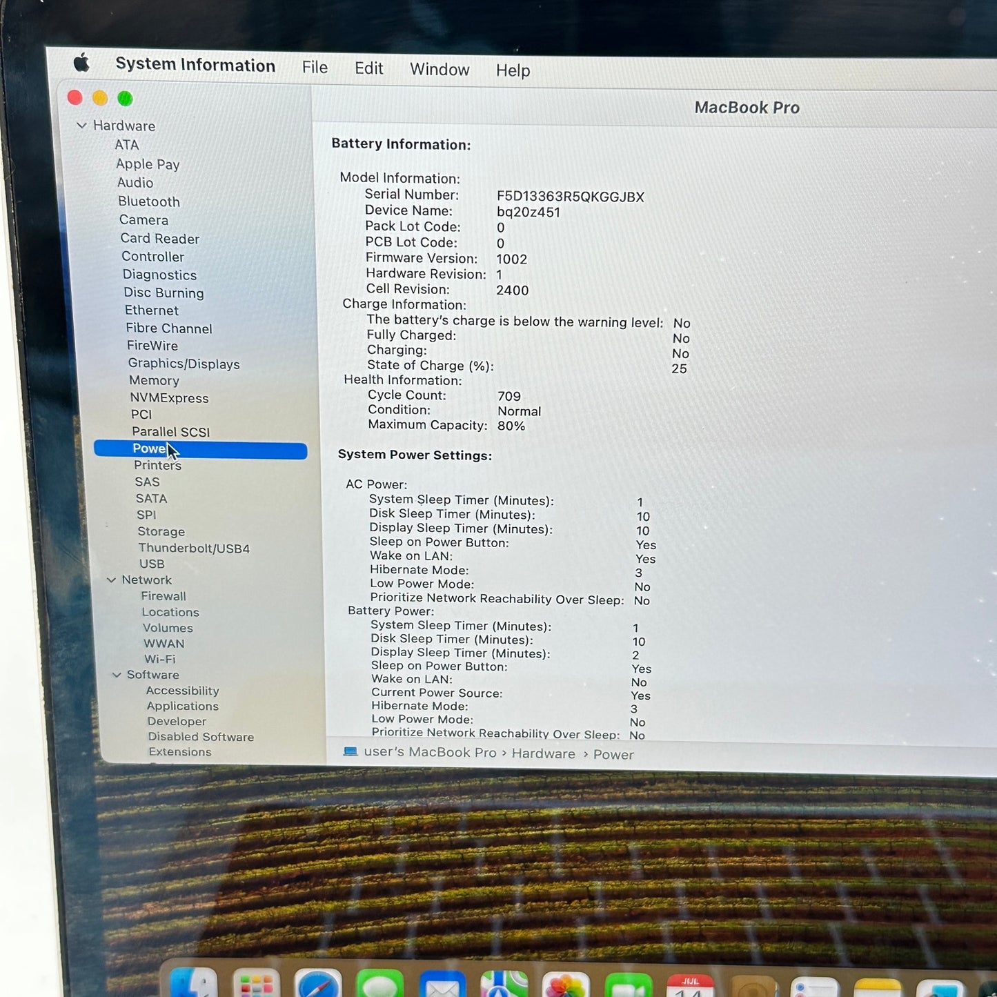 2020 Apple MacBook Pro 13.3" M1 8C GPU 3.2GHz 8GB RAM 256GB SSD READ