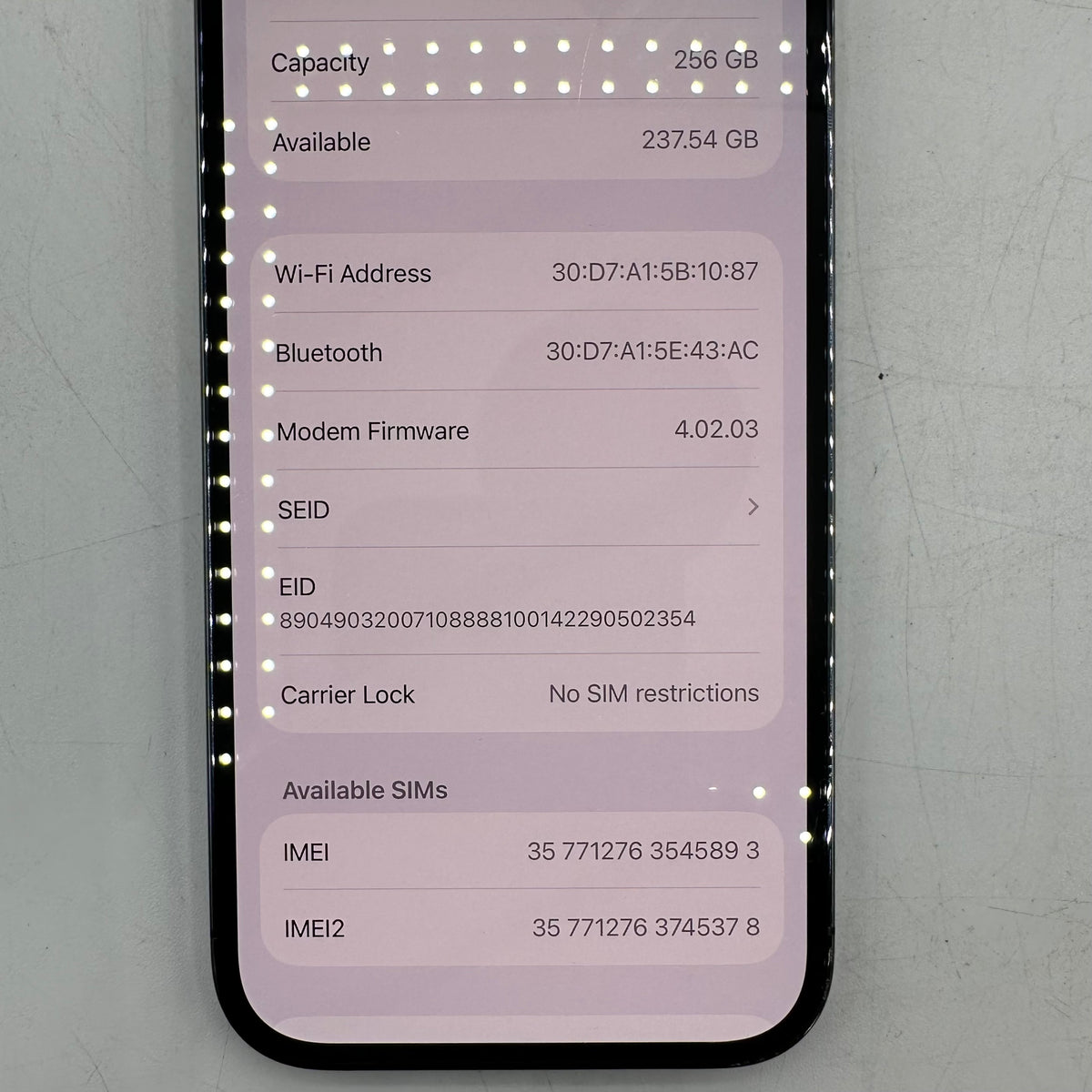 Factory Unlocked Apple iPhone 14 Pro 256GB Deep Purple MQ1D3LL/A