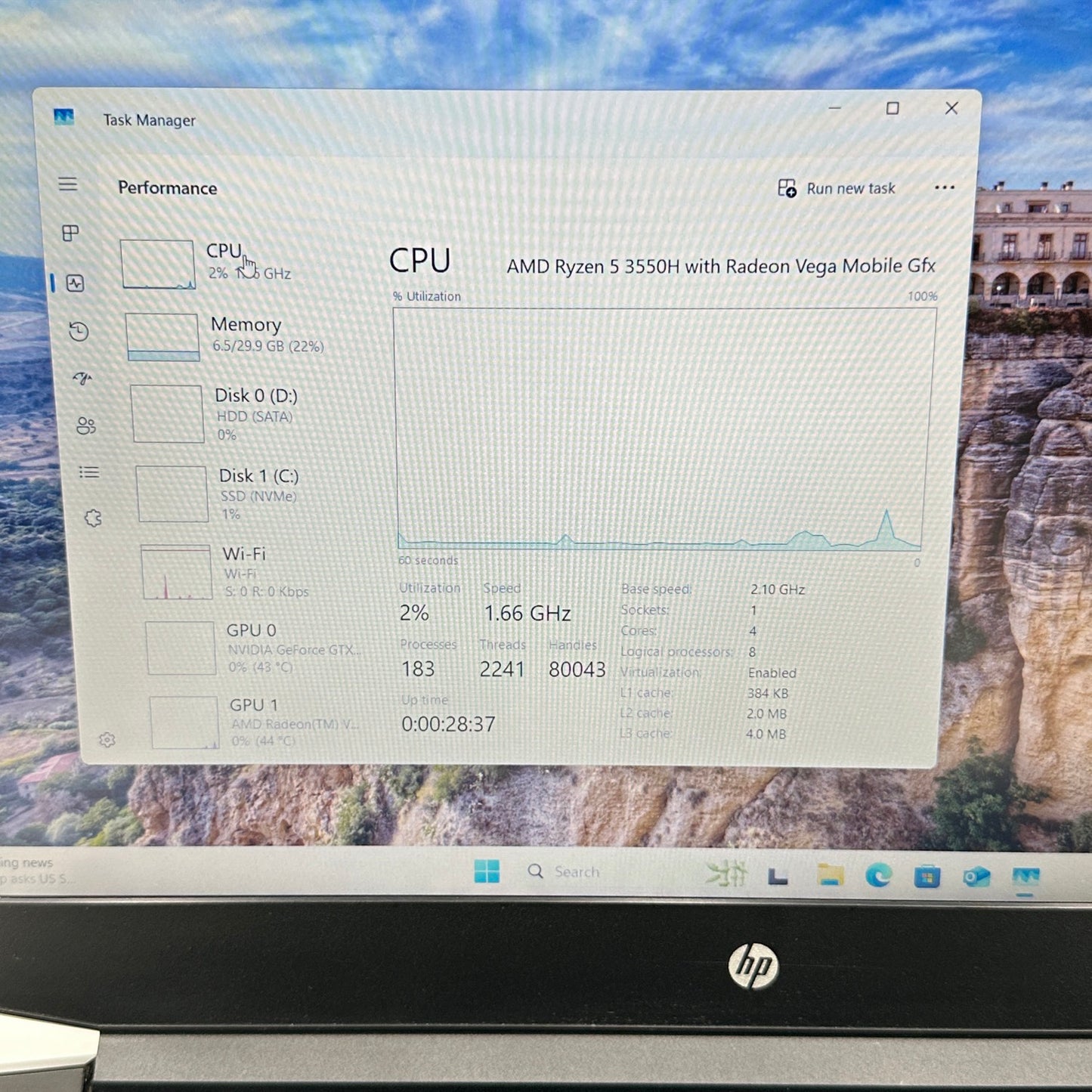 HP Pavilion Gaming 15.6" Ryzen 5 3550H 2.1GHz 32GB RAM 1TB HDD 1TB SSD 1050 READ