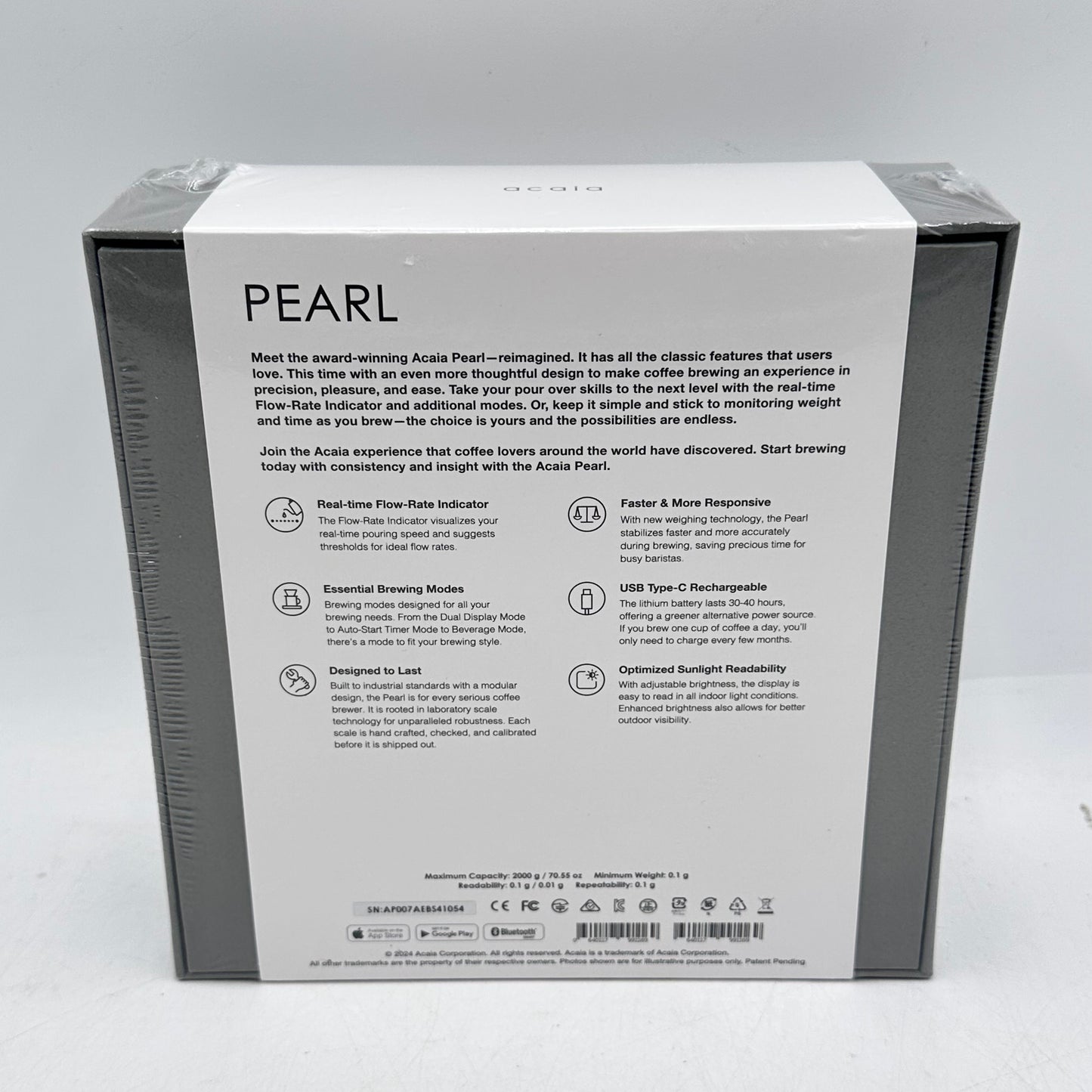 New Acaia Pearl Coffee Scale