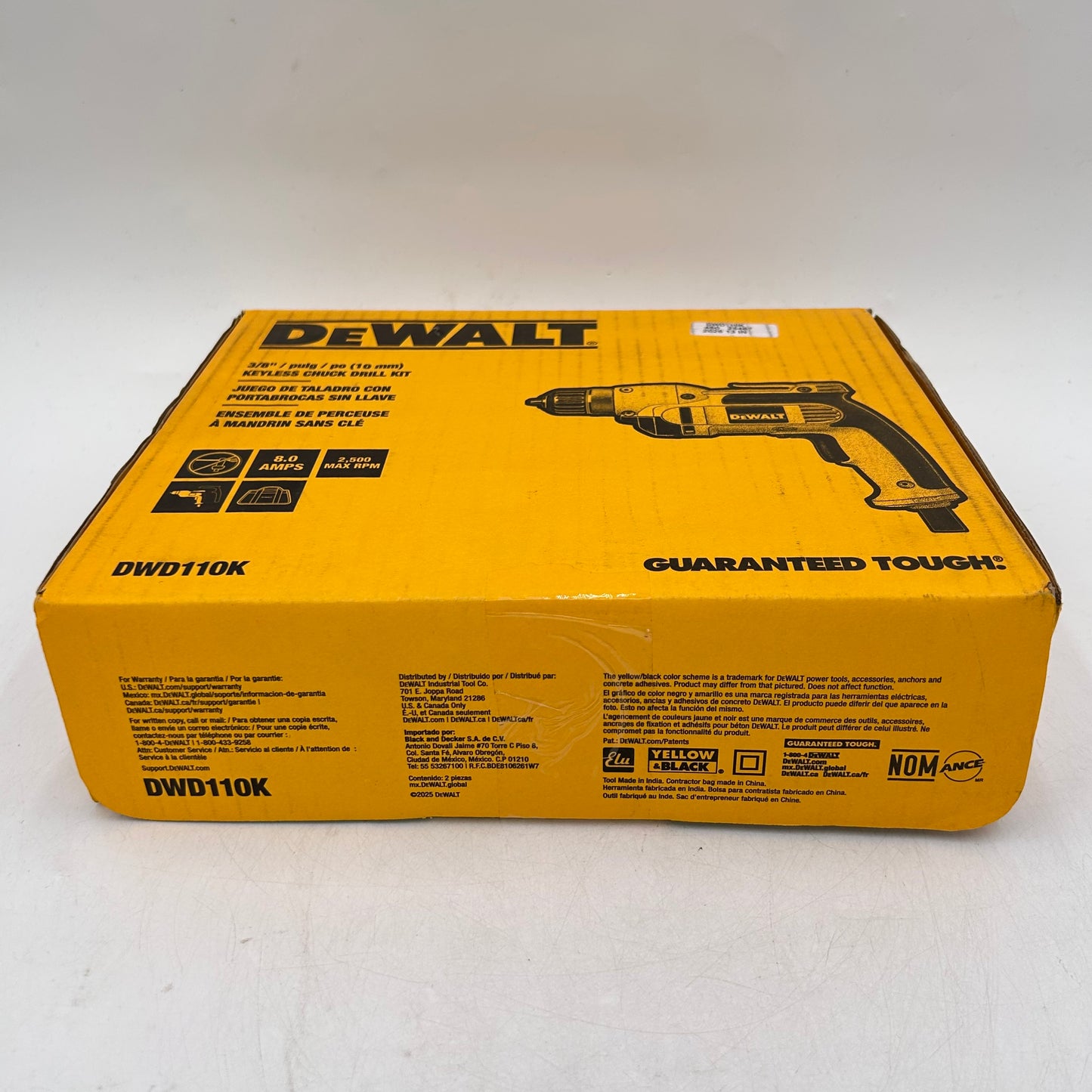 New DeWalt DWD110K 120V Keyless Chuck Drill Kit