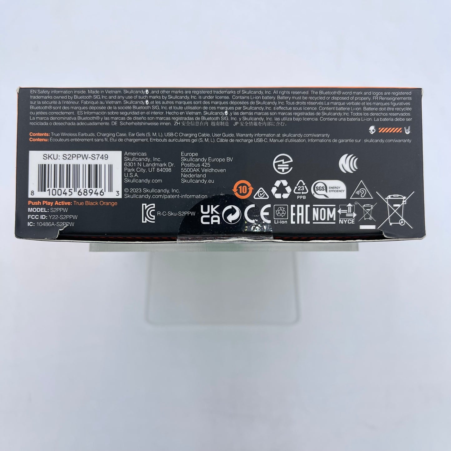 New Skullcandy Push Play True Wireless Bluetooth Earbuds Black S2PPW