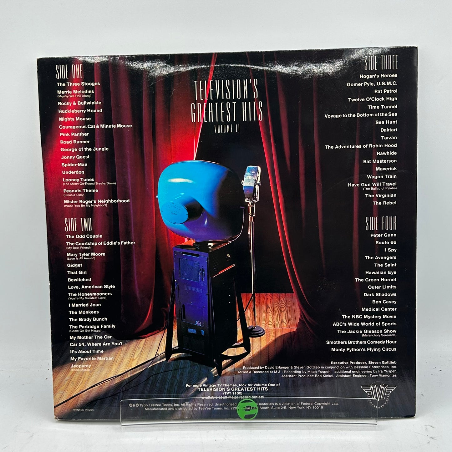TeeVee Toons,Inc Television's Greatest Hits Volume II 1986 Vinyl