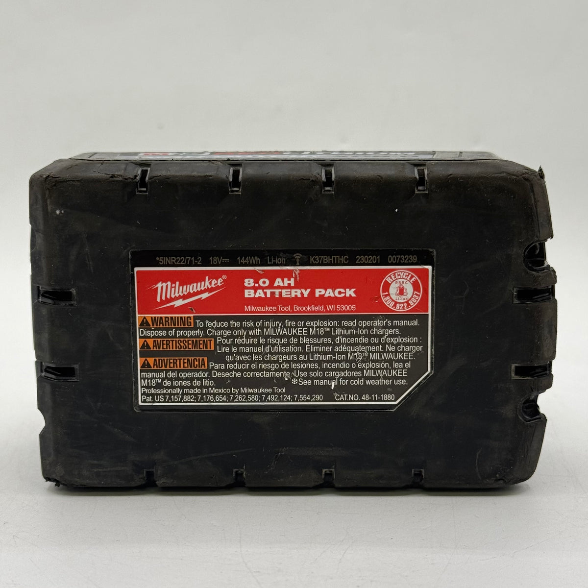 Milwaukee M18 REDLITHIUM High Output XC8.0 18V Power Tool Battery 48-11-1880