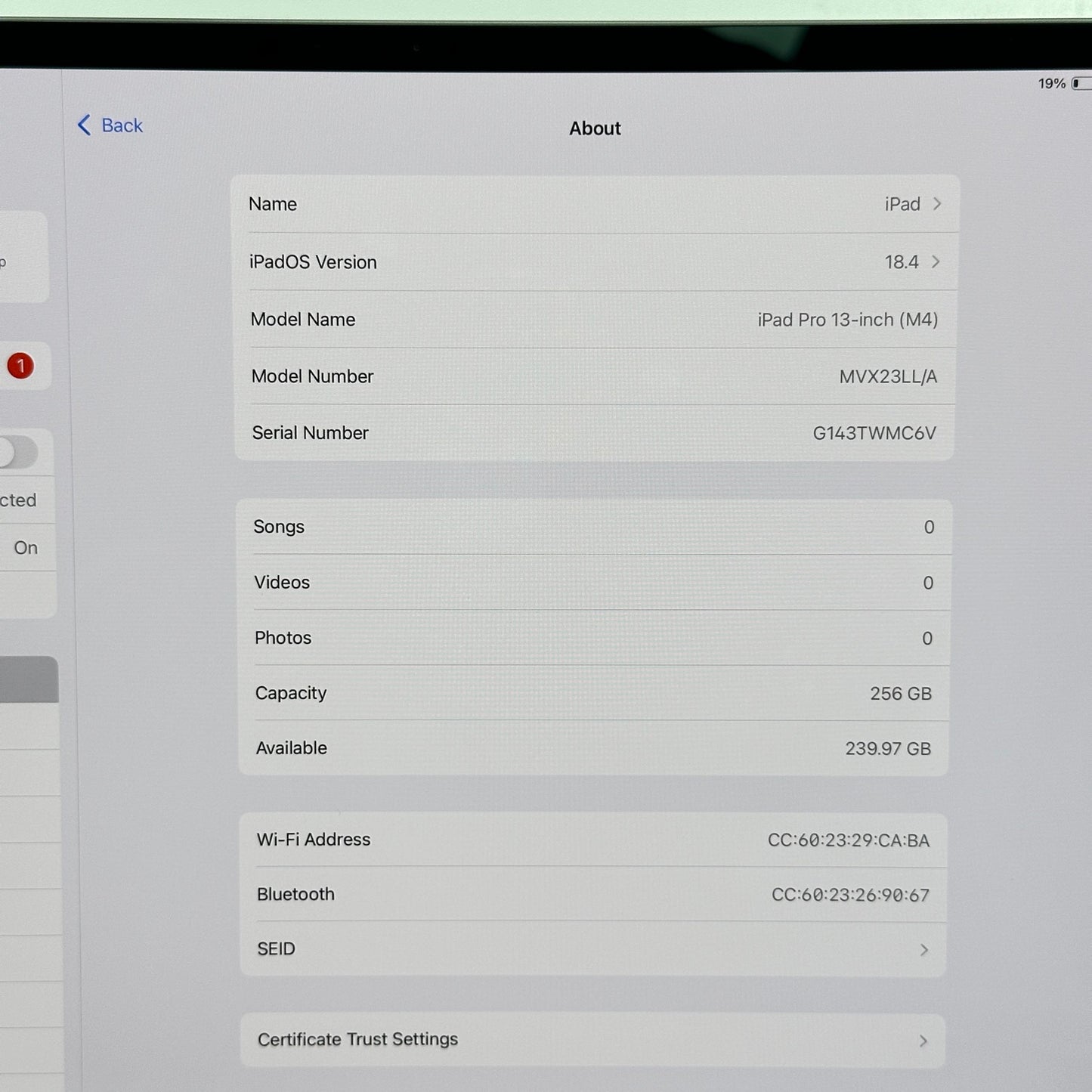 WiFi Only Apple iPad Pro 13" M4 256GB Space Gray MVX23LL/A