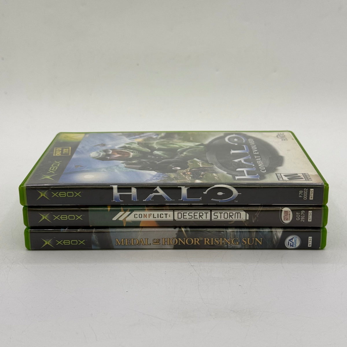 Lot of 3 Microsoft Original Xbox Games: Halo / Conflict / Medal Of Honor