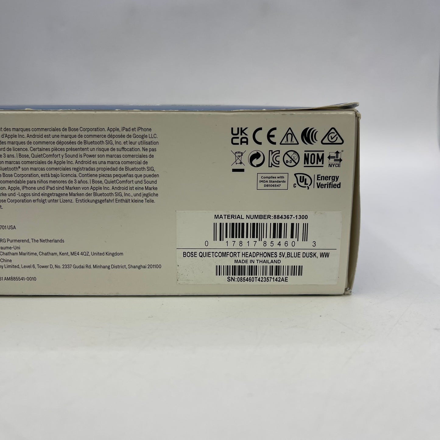 Bose QuietComfort Over-Ear Noise Cancelling Bluetooth Headphones Blue Dusk