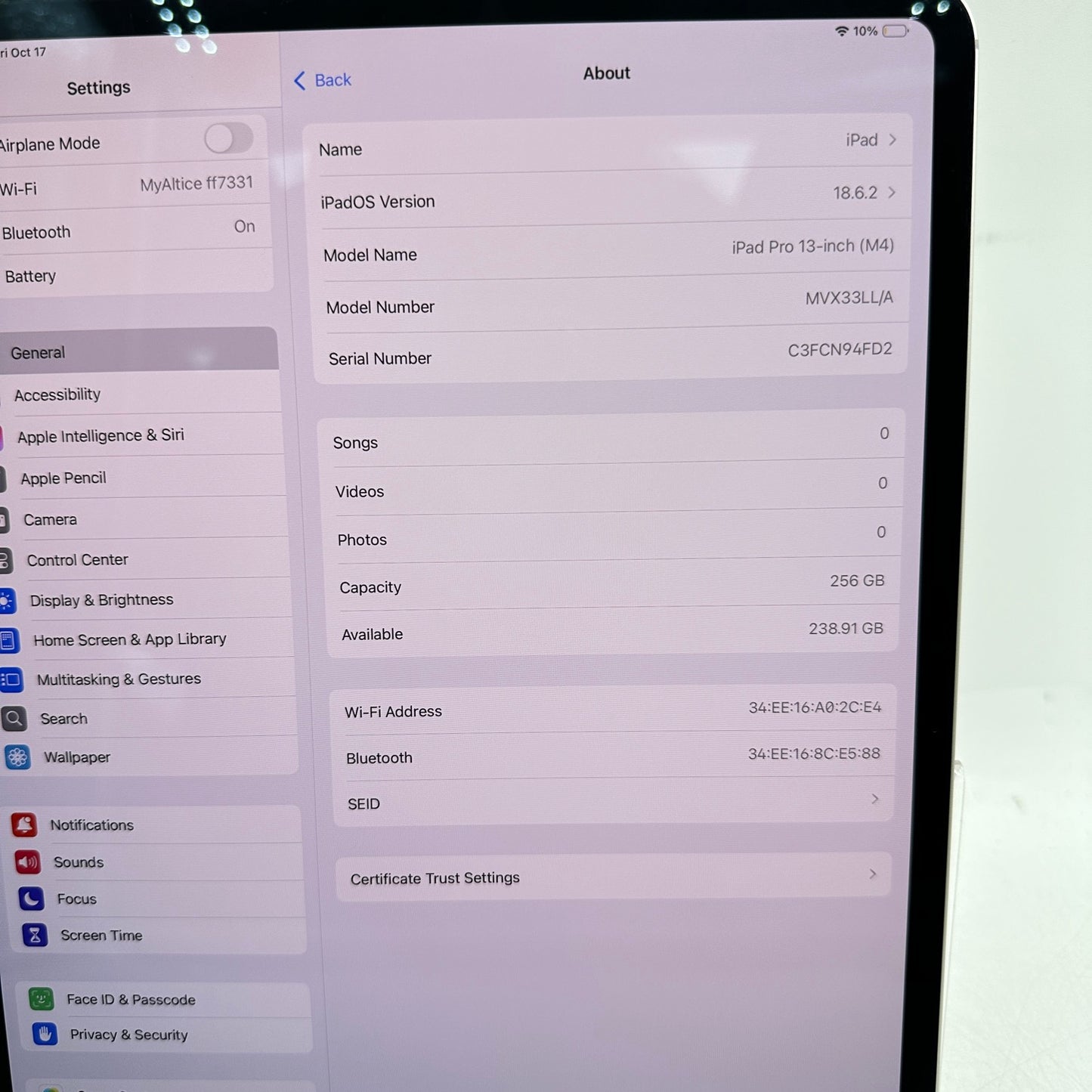 WiFi Only Apple iPad Pro 13" M4 256GB Silver MVX33LL/A