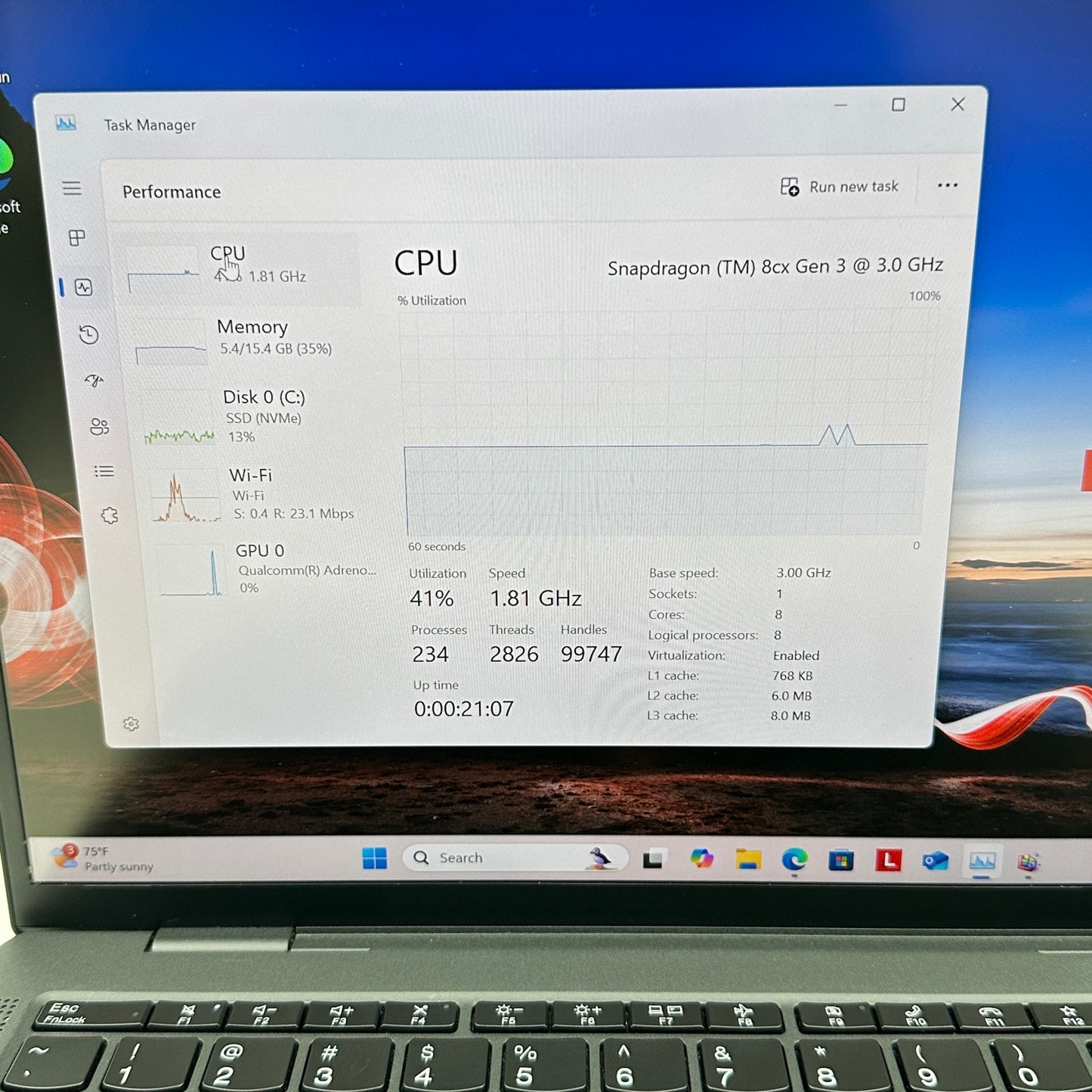 Lenovo X13s Gen 1 21BY 13.3" Snapdragon 8cx 2.8GHz 16GB RAM 512GB SSD