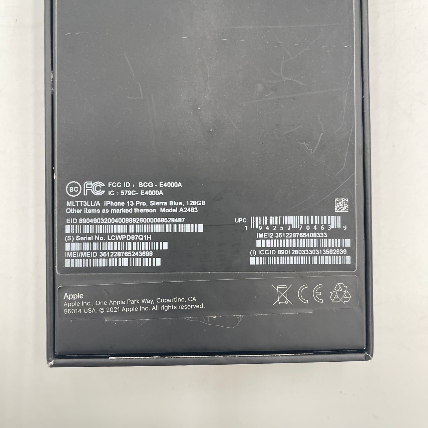 Factory Unlocked Apple iPhone 13 Pro 128GB Sierra Blue MLQL3LL/A