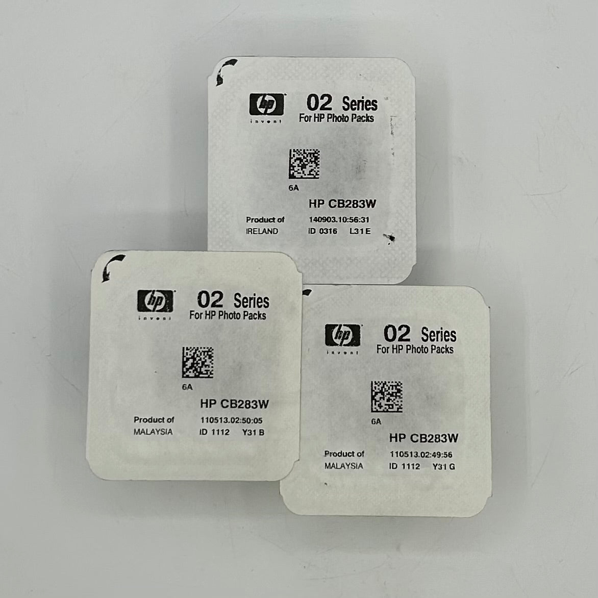 New HP 02 Series CB283W Cyan Ink Cartridge Pack of 3