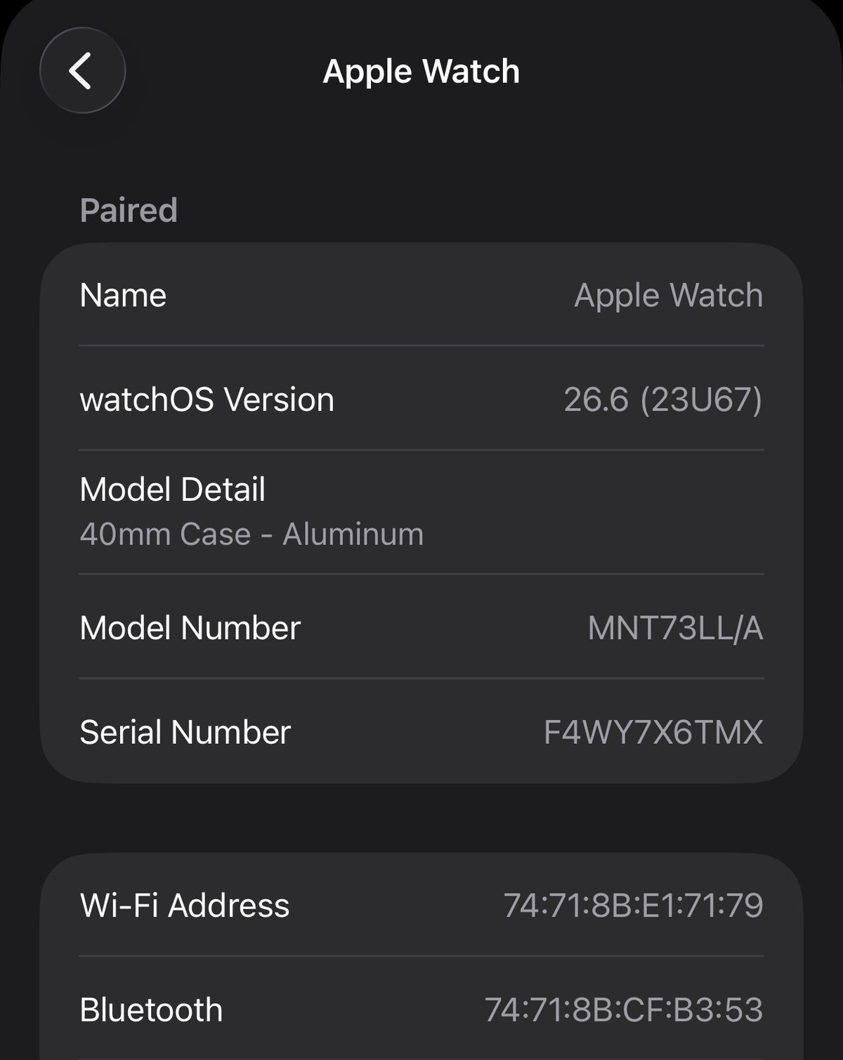 GPS Only Apple Watch SE 2nd Gen 40MM Midnight Aluminum Nike Sport Band MNT73LL/A