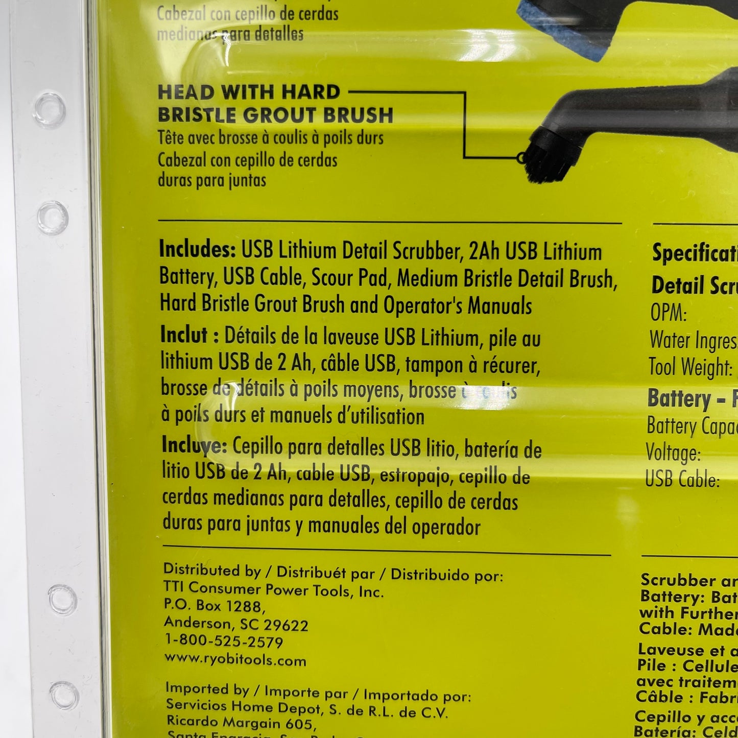 New Ryobi FVG52K 4V Detail Scrubber Kit