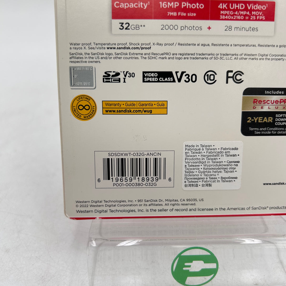 New SanDisk Extreme Plus 32GB 100MB/s SDHC Card SDSDXWT-032-ANCIN