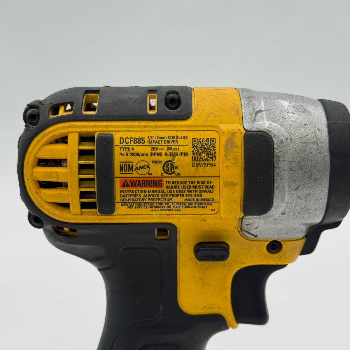 DeWalt DCF885 20V MAX 1/4" (6mm) Cordless Impact Driver