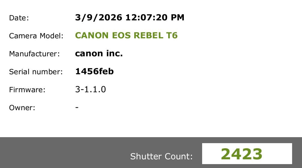 Canon EOS Rebel T6 18.0MP Digital SLR DSLR Camera