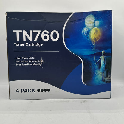 New Forzik Toner Cartridge TN-760 Black Cartridge 4 pack