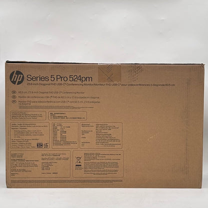 New HP 23.8" Series 5 Pro 524pm FHD LCD IPS USB-C Conferencing Monitor