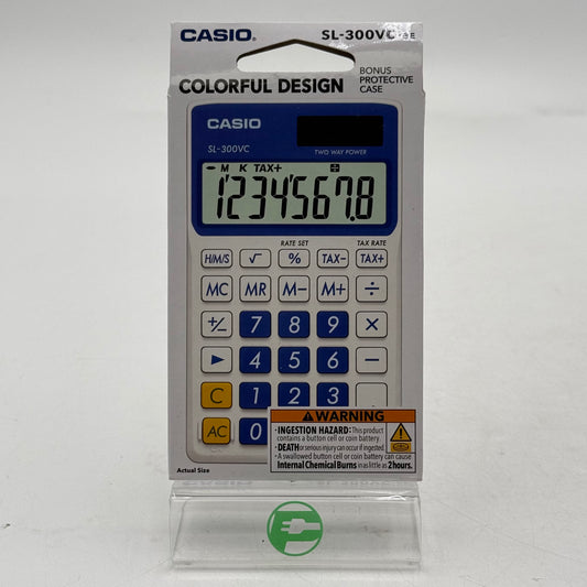 New Casio SL-300VC-BE Solar Wallet Calculator