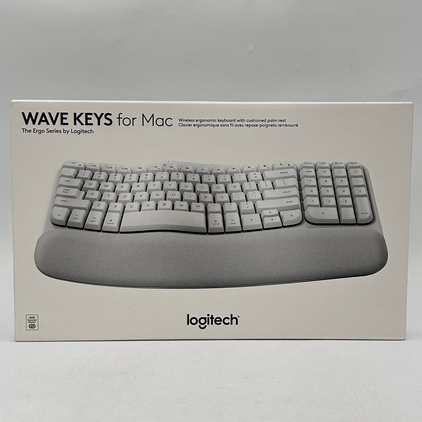 New logitech Wave Keys with Cushioned Palm Rest Wireless Keyboard For Mac