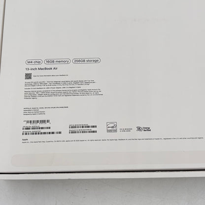 2025 Apple MacBook Air 13" M4 8C GPU 4.5GHz 16GB RAM 256GB SSD MC6T4LL/A
