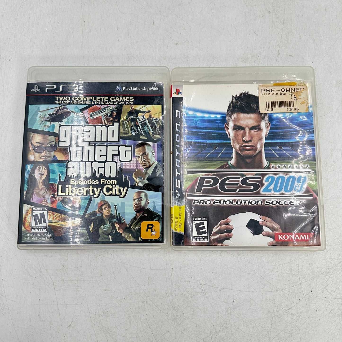 Lot of 2 Sony PlayStation 3 PS3 Games : GTA & PES 2008