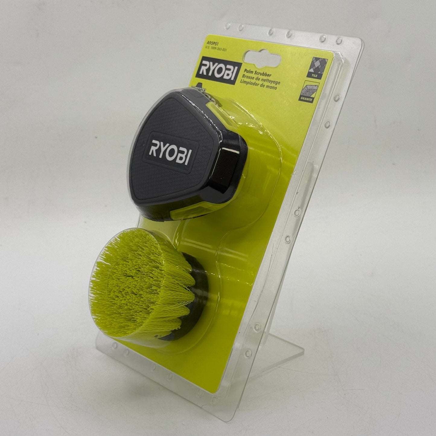 New Ryobi A95PS1 18V Palm Scrubber & 2" Medium Bristle Brush