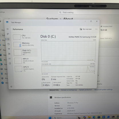 Dell Pro 16 PC16250 16" Core Ultra 5 225U 1.5GHz 16GB RAM 512GB SSD