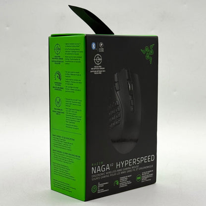 New Razer Naga V2 Hyperspeed RZ01-0360 Wireless Gaming Mouse Black